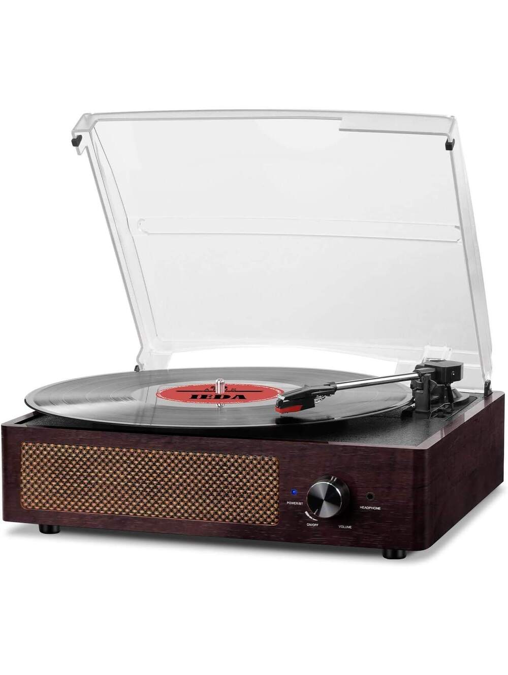 Vintage Vinyl Record Player Turntable with Bluetooth & Built-in Stereo Speakers